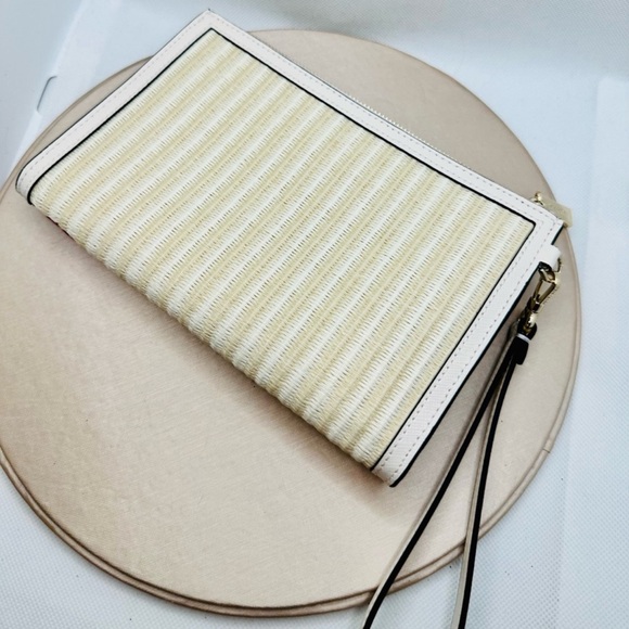 Kate Spade Dottie Embroidered Straw Wristlet - Picture 2 of 8
